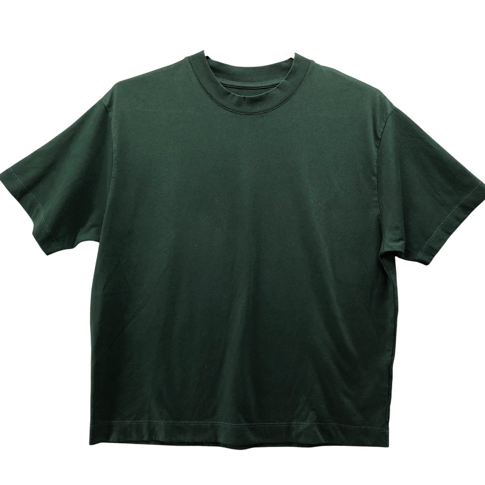 Muji T-Shirt Size S Unisex Mens Womens Forest Green Short Sleeve‎ Crewneck Solid